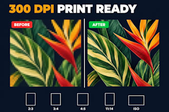 upscale and resize your ai art to 300 dpi print ready wall art files