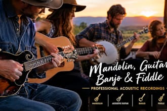 record mandolin, acoustic guitar, banjo, fiddle