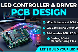 kicad pcb design for led controllers, addressable strips and lighting drivers