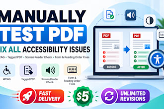 manually test the PDF, and fix all accessibility issues