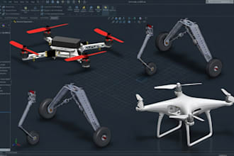 design custom 3d product drone uav parts and components in solidworks