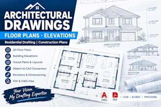 draw architectural floor plans and elevations for building permits