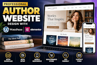 design and redesign wordpress author website using elementor