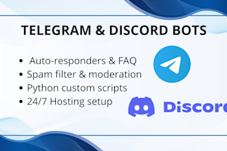 build and setup custom telegram bots and chat automation