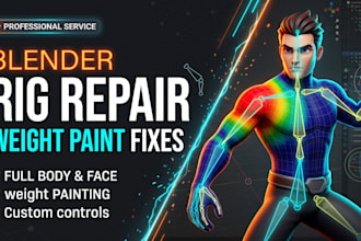 repair your blender rig and fix weight painting issues on your 3d character