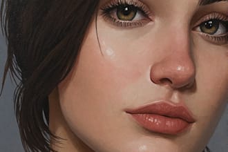draw realistic digital oil painting portrait