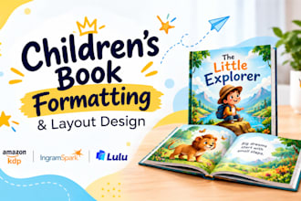 do children book formatting, paperback book formatting for KDP or ingramspark