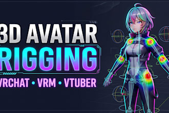 rig your vrchat, vrm, and 3d vtuber avatar, avatar rig fix, full body rigging