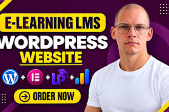build wordpress tutor lms websites online course elearning website learndash lms