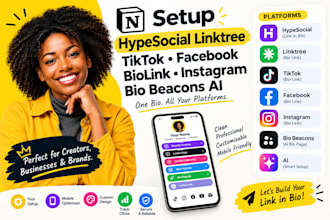setup hypesocial linktree tiktok facebook biolink instagram bio beacons ai
