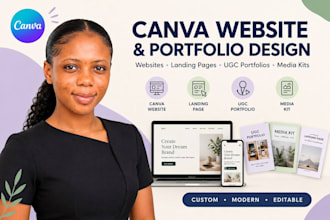 design canva website, canva landing page, media kit canva ugc portfolio