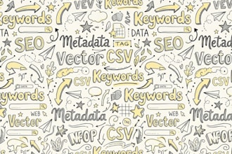 design unique vectors and generate microstock csv seo