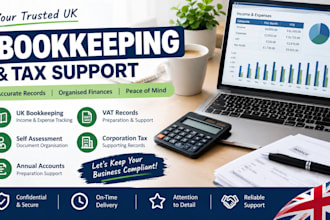 provide UK bookkeeping, vat records, self assessment and tax document support