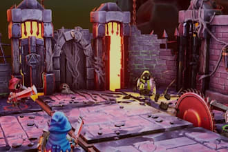 design 3d game environment, game asset, game level map