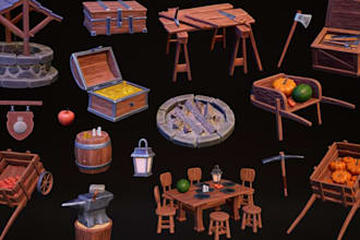 create low poly fantasy rpg props and medieval game assets packs
