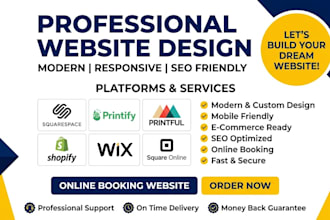 redeign squarespace, printful, shopify, wix, squarespace online website redesign