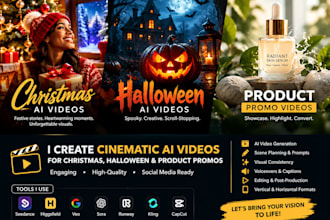 create photorealistic 3d christmas animation 3d ai animation intro video and ads