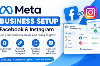 set up meta business suite, facebook page and instagram business account