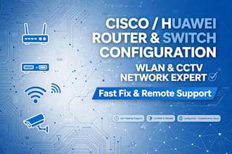 fix cisco switches and router, setup wlan, and fix cctv network issues