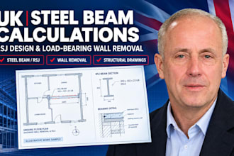 do UK structural calculations for steel beams rsj and load bearing wall removal