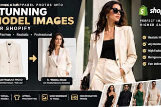 convert apparel product photos into model images for shopify