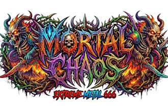 create a custom extreme metal logo