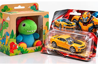 design toy packaging toy boxes blister packaging and 3d mockups