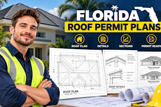 draft florida roof replacement plans and roofing permit drawings