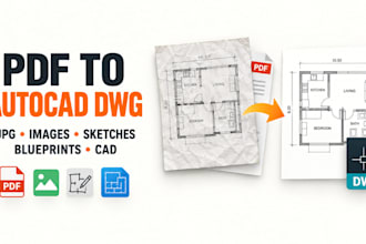 convert pdf to autocad dwg, cad, jpg, images, sketches and blueprints