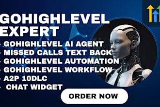 setup gohighlevel ai agent chatbot  a2p 10dlc and missed call text back  survey