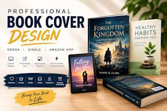 create modern minimalist book cover design and ebook covers