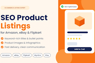 create SEO optimized amazon, flipkart and myntra product listings