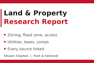 research land or property zoning, flood zone, comps, and utilities