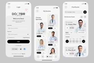 develop a doctor appointment booking and consultation app