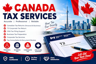 assist with canadian tax returns, t2 corporate tax and cra tax filing