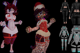 3d vrchat outfit, vrchat avatar outfit, vrchat clothing accessories vroid studio