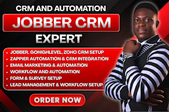 set up jobber crm gohighlevel funnel hubspot crm  zappier integration zoho crm