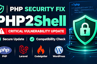 fix php2shell vulnerability and securely update PHP