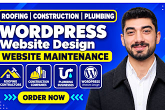 design wordpress roofing website, hvac, roofing contractor or handyman website