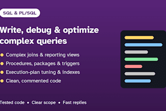 write, debug and optimize complex oracle sql and plsql queries