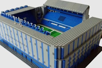 design 3d lego city, lego moc, lego house, lego minifigure with pdf instruction