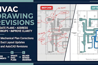 revise hvac drawings from plan review comments