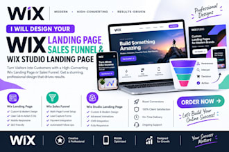 design wix landing page, wix sales funnel and wix studio landing page