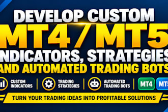 develop custom mt4, mt5 indicators, strategies and automated trading bots