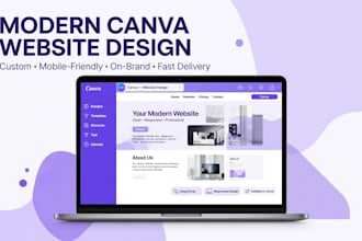 design modern canva website landing page portfolio website