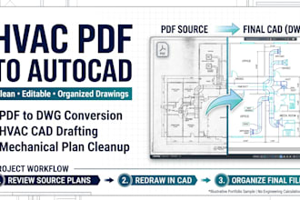 convert existing hvac plans into clean autocad drawings