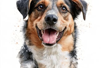 paint a pet portrait in watercolor