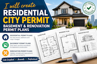 create residential city permit, basement and renovation permit