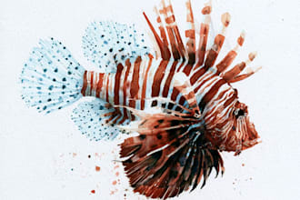 hand paint scientific watercolor animal illustrations