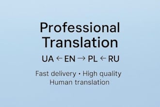 translate texts between english ukrainian and polish